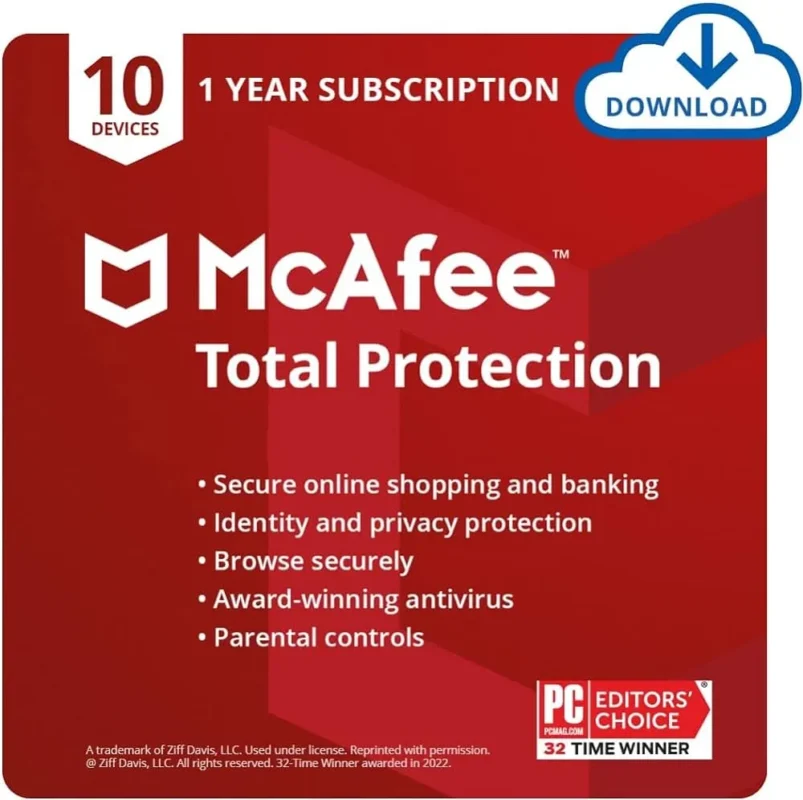 McAfee Internet Security Bind License Unlimited/10 Devices 1 Year Panel